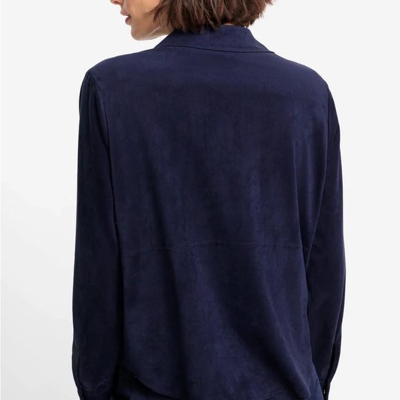 Olsen Navy Button-Front Jacket - Picture 3 of 8